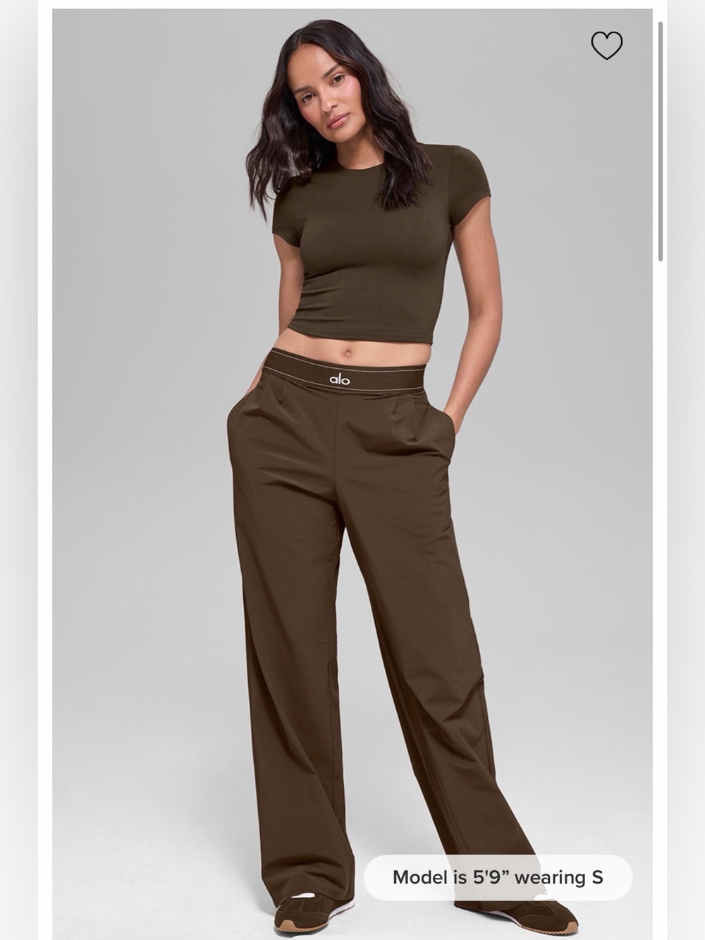 Alo High-Rise Wide Leg Pants in Navy Blue